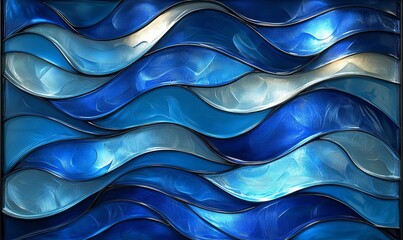 Obraz premium undercurrents form abstract flowing patterns in oceanic blue hues., Generative AI