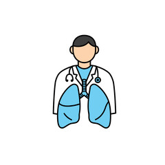 Pulmonologist Doctor with a Lung Icon, Representing Respiratory Medicine and Lung Disease Treatment