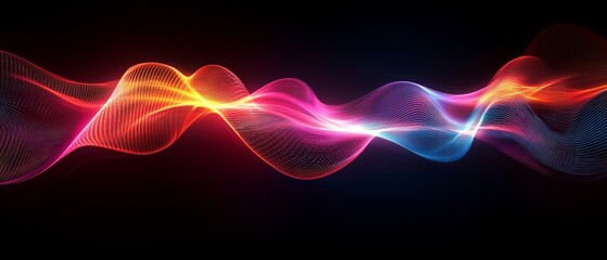 virtual neon effects pulse into luminous glowing digital forms., Generative AI