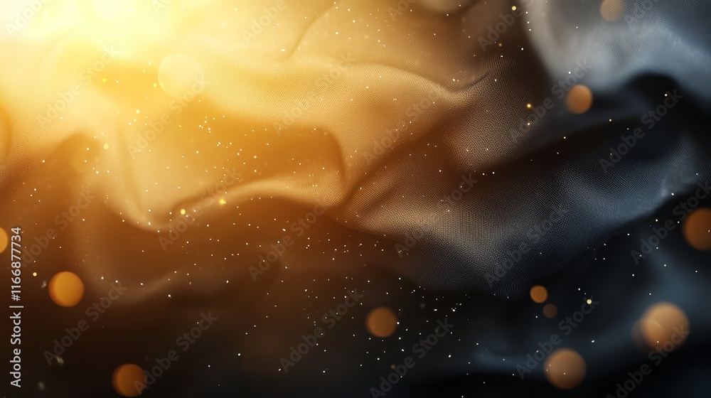 Canvas Prints a black and gold abstract background with bokeh lights