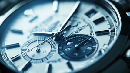 Closeup View of a Sophisticated Chronograph Watch