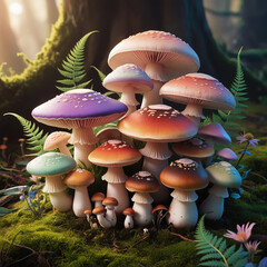 mushrooms in the forest