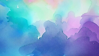 Obraz premium Vibrant Watercolor Abstract: A Symphony of Blues, Greens, and Purples
