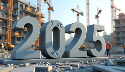 2025 Construction Future, Industrial Progress 2025, Urban Development 2025, Modern Infrastructure Vision, Construction Site 2025, Futuristic Urban Growth, Building Tomorrow 2025

