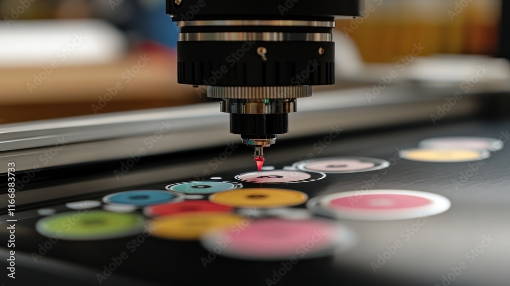 Poster Robotic Arm Precisely Applying Color To Circular Discs