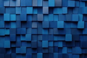 Abstract Blue Wooden Cube Texture