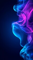 A blue and pink smoke background on a dark blue background
