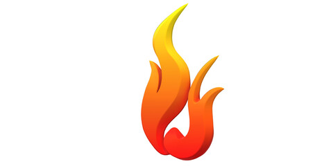 Fire Flame Symbol isoalted on a Transparent Background