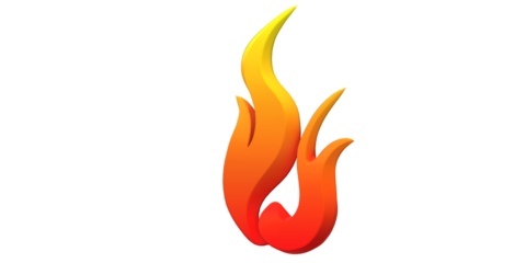 Fire Flame Symbol isoalted on a Transparent Background
