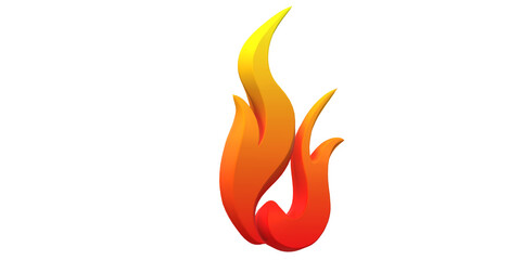 Fire Flame Symbol isoalted on a Transparent Background