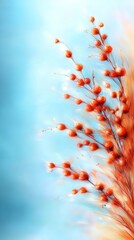 A bunch of red berries on a blue background