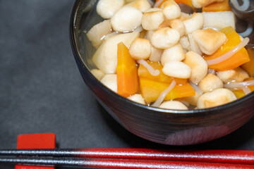 おいしいこづゆと箸　横