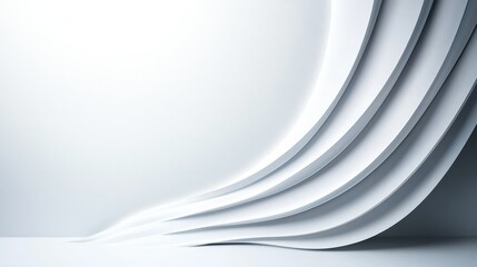 A white wall with a curved design on it