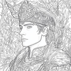 Fototapeta premium Portrait Valiant Prince Fairy Kingdoms Fore Coloring