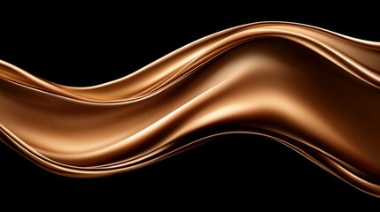 Fototapeta premium A brown satin wave on a black background