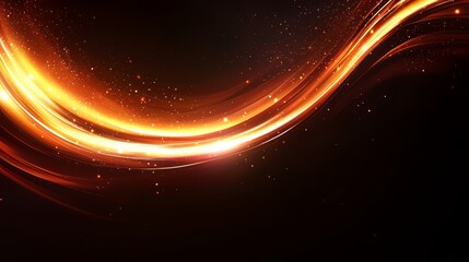 A black background with orange and yellow lines and stars