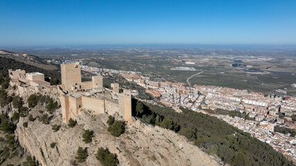 Obraz premium Castillo de santa Catalina y la ciudad de Jaén de fondo, Andalucía