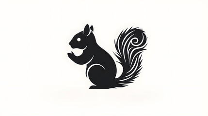 Stylized black squirrel silhouette illustration