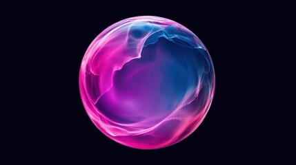Abstract sphere of vibrant pink and blue energy