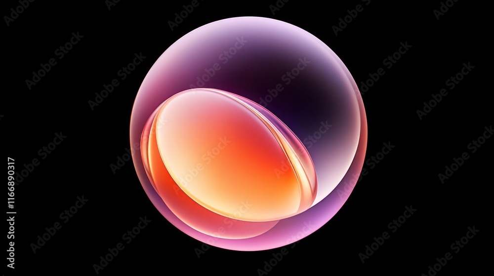 Poster Abstract Orb with Inner Orange Gradient Shape