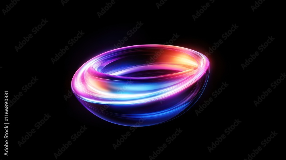 Poster abstract glowing neon light swirls create a vibrant design
