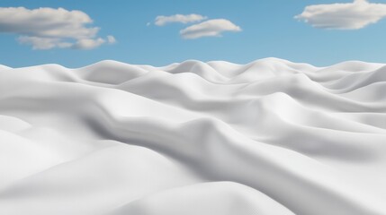 Obraz premium A 3D rendering of a desert landscape with clouds in the sky