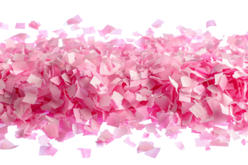 Whimsical Pink Confetti to Add Joy to Any Occasion Isolated on Transparent Background
