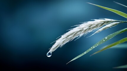 A drop of water on a blade of grass
