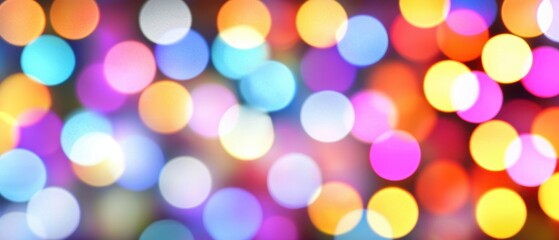 Fototapeta premium Festive Colorful Bokeh Lights Background Abstract Blurred Circles Bright and Vivid Holiday