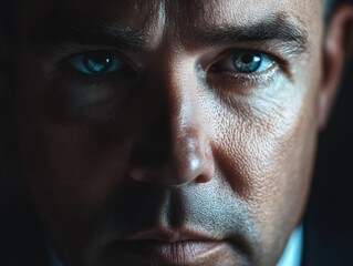 Fototapeta premium Intense Focus: A Man's Study