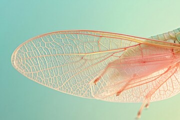 Close-up of a delicate insect wing showcasing intricate patterns.