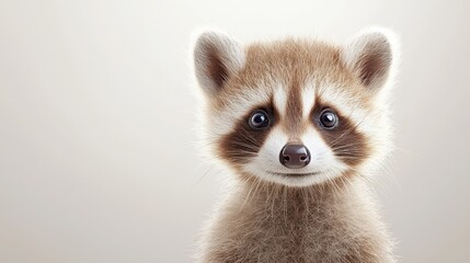 Fototapeta premium A close up of a baby raccoon looking at the camera