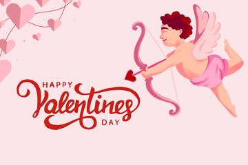happy valentine day vector pink element background