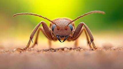 Fototapeta premium A close up of a brown beetle on the ground