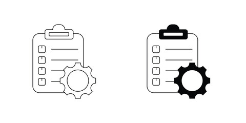 Project Management set icon with white background vector stock illustration