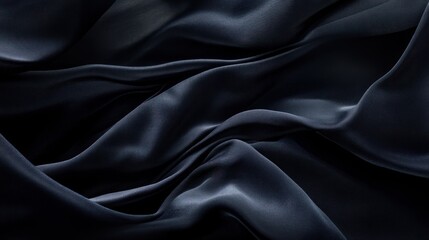 Obraz premium Dark Draped Fabric Shows Texture And Softness