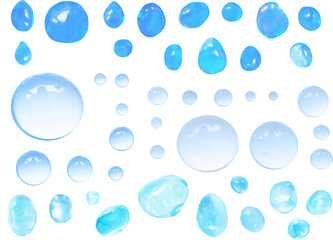切り抜き透過素材セットー水滴とガラスの雫