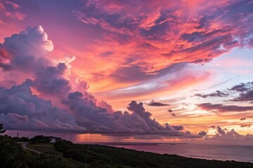 sunset over the mountains