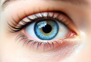 Human iris isolated on white background