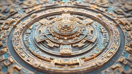 Obraz premium Serene Zen Mandala Unveiling Cosmic Mysteries - Intricate 3D Render Spiritual Artwork