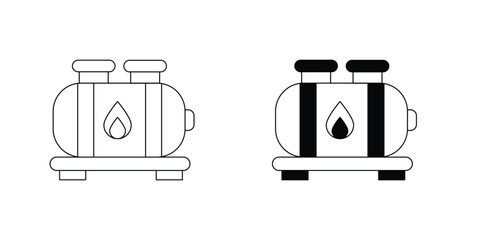 Gas Tank set icon with white background vector stock illustration