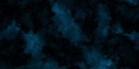 black and blue background. dark blue isolated clouds. smoky fog texture. black paper texture background. cement wall texture. Abstract black and white silver ink effect clouds.
