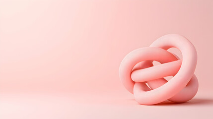Pink abstract knot on pastel background; design element for website or presentation.
