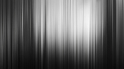 Fototapeta premium A modern background with thin vertical stripes in shades of grey, from light silver to deep charcoal. Black and white digital glitch art background, stripes of dark grey with a subtle noise effect, 