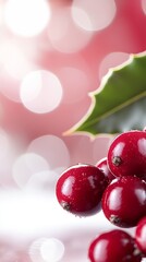 A bunch of red cranberries sitting on top of a table