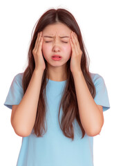 Fototapeta premium PNG Woman experiencing headache pain.
