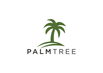 Minimalist palm tree logo template