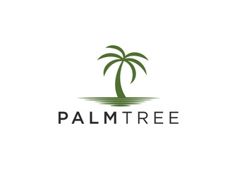 Minimalist palm tree logo template