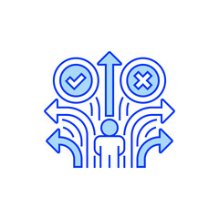 Decision Making Line Icon. linear style sign for mobile concept and web design. Outline vector icon.