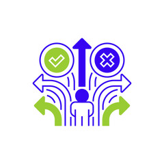 Decision Making Line Icon. linear style sign for mobile concept and web design. Outline vector icon.